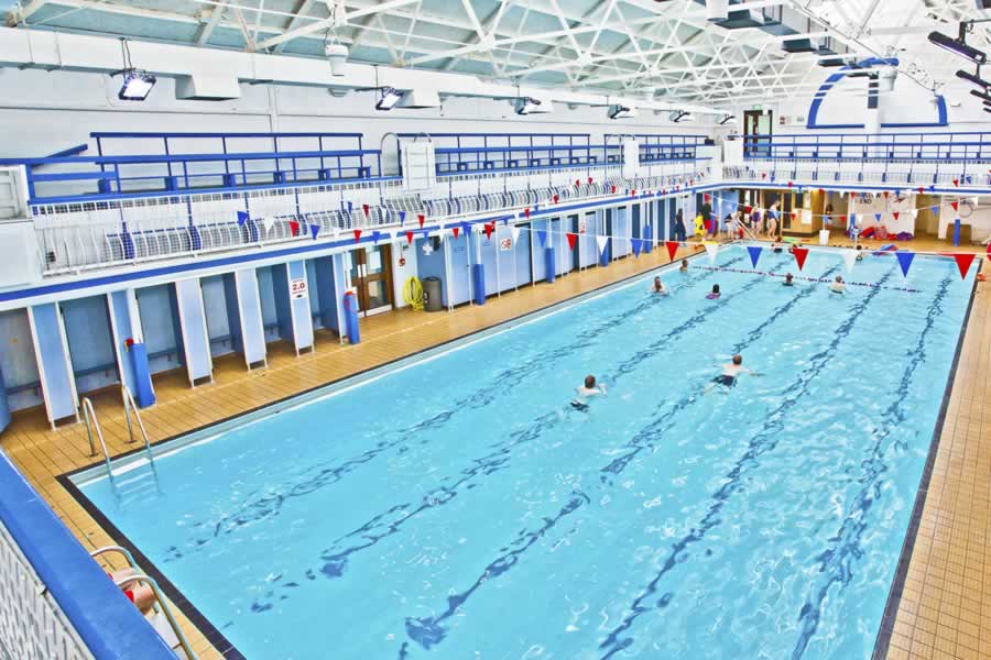 People Swimming in the Swimming Pool At Heeley Pool And Gym