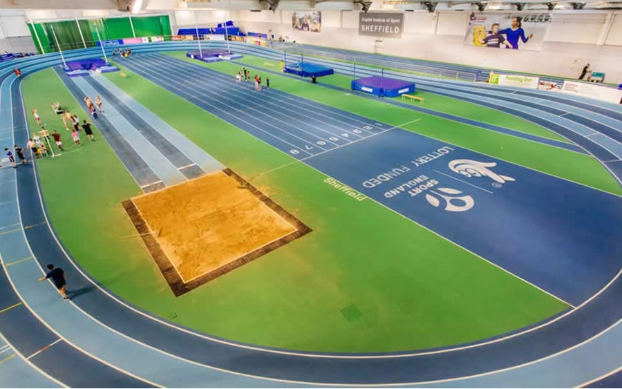 Overview Of The Indoor Athletics Track At EIS Sheffield
